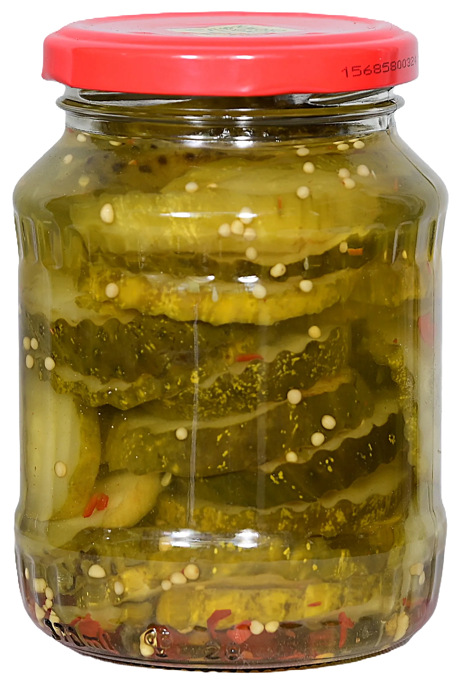 Chips with chill flakes pickle jar