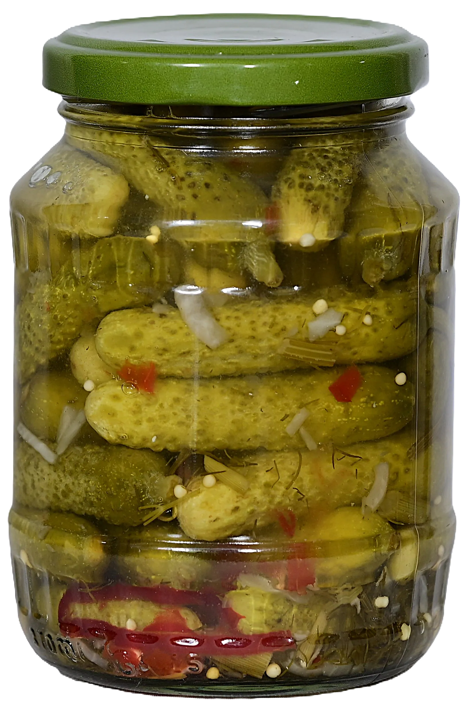 Gherkins with herb pickle jar