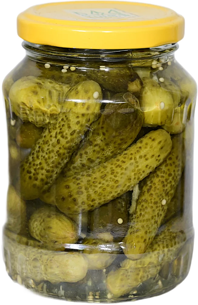 Gherkins with honey pickle jar