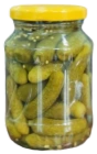 Cornichons with honey, ginger and cinnamon pickle jar